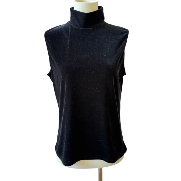 CARLISLE TANK TOP VELVET MOCK NECK HOLIDAY ELEGANT DRESSY COCKTAIL PARTY L - Picture 1 of 10